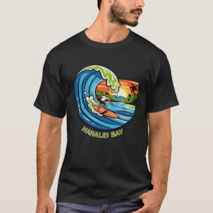 Camiseta Baía Retro Hanalei Kauai Costa Norte Surfando