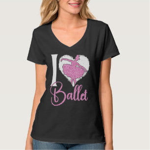 Camiseta Bailarina Dançarina Menina Bailarina Coração Eu Am