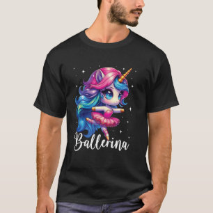 Camiseta Bailarina Dançarina Unicórnio Menina Fofo Ballet C