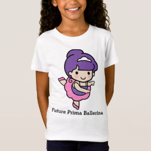Camiseta Bailarina de Prima bonito da menina