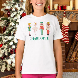 Camiseta Bailarina Festiva do Quebra-Nozes de Natal
