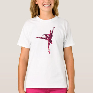Camiseta Bailarina Sparkly cor-de-rosa