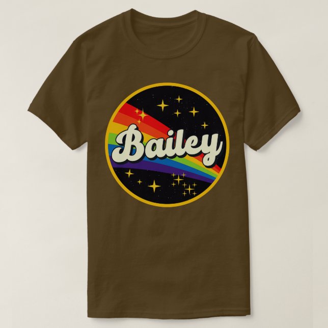 Camiseta Bailey Rainbow No Space Vintage Style (Frente do Design)
