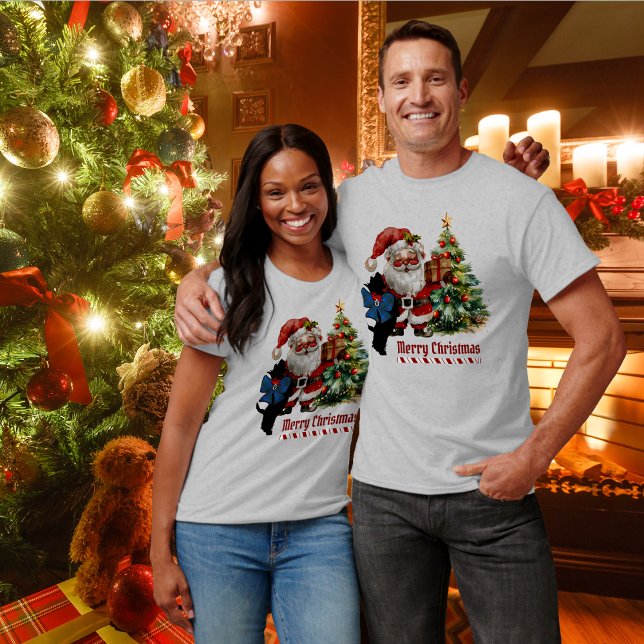 Camiseta Bain Scottie Dog Christmas Personalizado (Criador carregado)