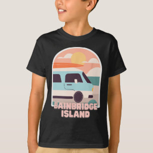 Camiseta Bainbridge Island Beach Retro Pastel Cores Sun Su