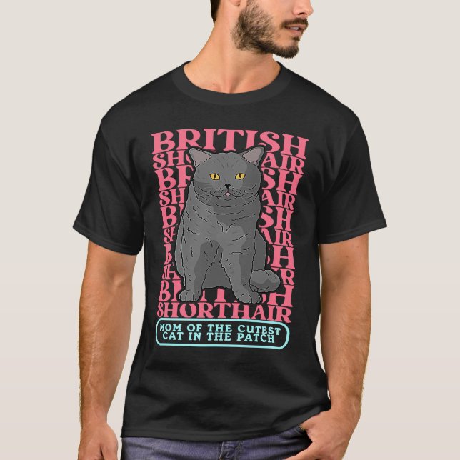 Camiseta Bairro Britânico Mãe Gato Proprietário do Ar Curto (Frente)