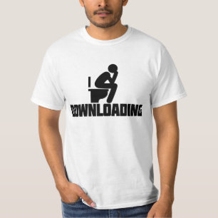 Camiseta Baixando - Banheiro Engraçado Fazendo Cocô