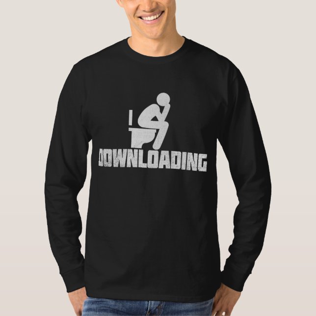 Camiseta Baixando - Engraçado telhado sarcástico Pooping T- (Frente)