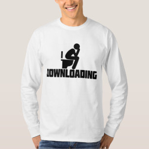 Camiseta Baixando - Toalete Engraçada Fazendo Cocô