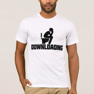 Camiseta Baixando - Toalete Engraçado Fazendo Cocô
