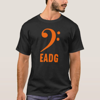 Camiseta Baixista Eadg F Clef Baixo Símbolo Musical Partitu