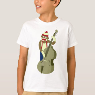 Camiseta Baixista ereto do macaco da peúga