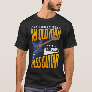 Camiseta Baixista Homem Baixo Guitarrista Aposentado Homens