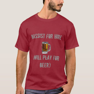 Camiseta Baixista para o aluguer (jogará para a cerveja)