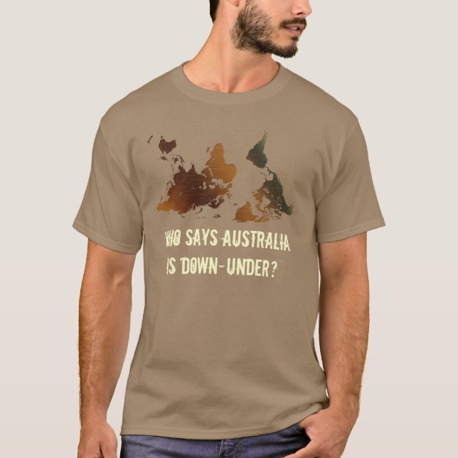 Camiseta BAIXO-ABAIXO, Funny NZ MUNDIAL MAPA T-Shirt (Frente)