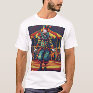 Camiseta Baixo contraste de um palhaço de Mau no circo