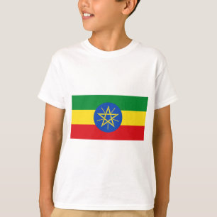 Camiseta Baixo custo! Bandeira de Etiópia