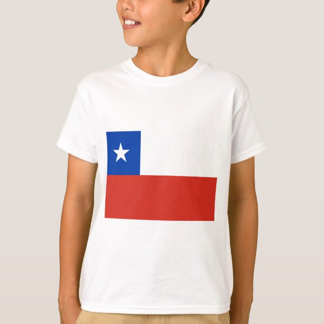 Camiseta Baixo custo! Bandeira do Chile (Frente)