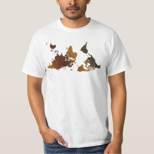 Camiseta BAIXO DE CÁ PARA BAIXO MUNDO ENGRAÇADO MAPA T-Sh