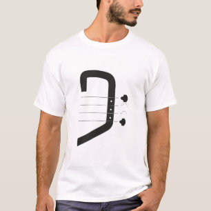 Camiseta baixo de logotipo clave e guitarra