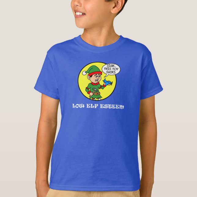 Camiseta Baixo Elf Esteem Funny Pun De Natal (Frente)