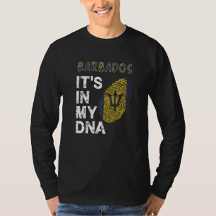 Camiseta Bajan Roots Está no Meu Dna Fingerprint Flag Barba