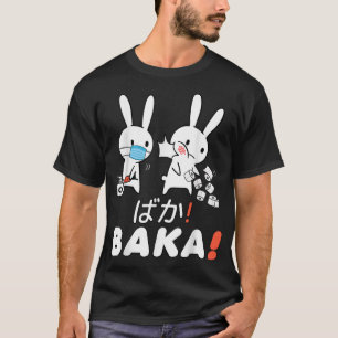 Camiseta Baka Idiot Engraçado Animon Japon com Máscara & Pa