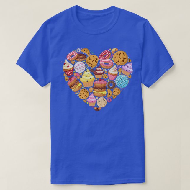 Camiseta Bake Baking Cupcake Donut Cake Pie Cookie Heart  (Frente do Design)