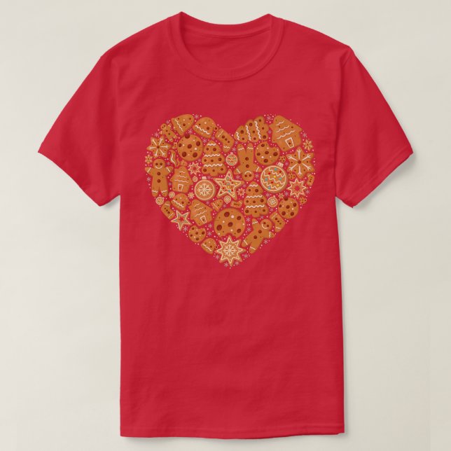 Camiseta Bake Baking Gingerbread Man Christmas Cookie Heart (Frente do Design)