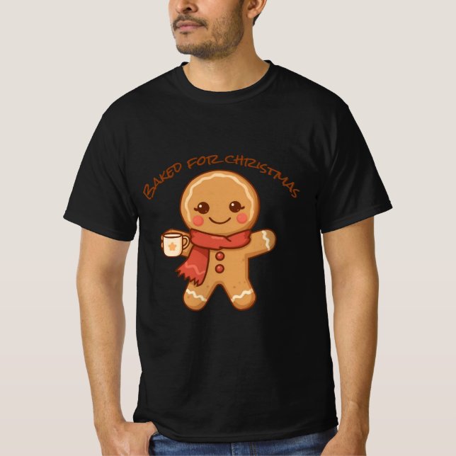 Camiseta Baked for Christmas – Holiday Cookies Design (Frente)