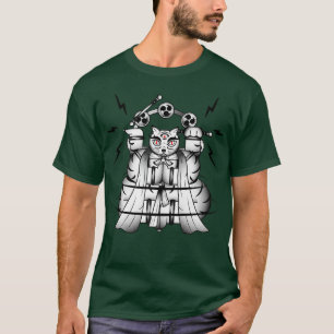 Camiseta Bakeneko com Raijin Drums Japoneses Monstro Cat Ha