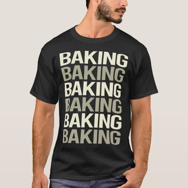 Camiseta Baker de Assar de Texto Branco (Frente)