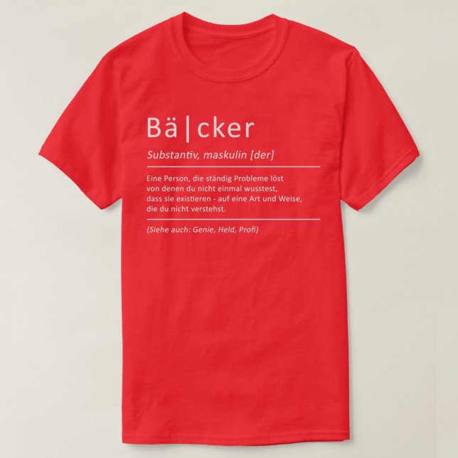 Camiseta Baker Definition Funny Say Bakery (Frente do Design)