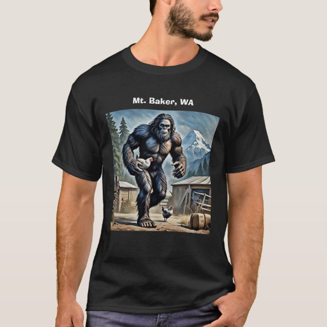 Camiseta Baker Montado de Pé Grande, WA (Frente)