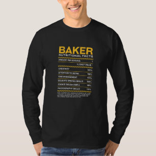 Camiseta Baker Nutrição Fatos de Baking Pastelaria Humor