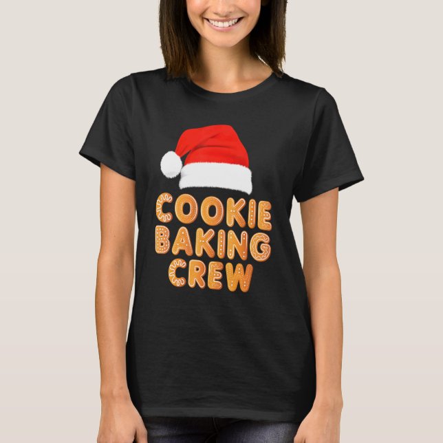 Camiseta Baker Xmas Santa Hat Cookie Baking Crew Natal (Frente)