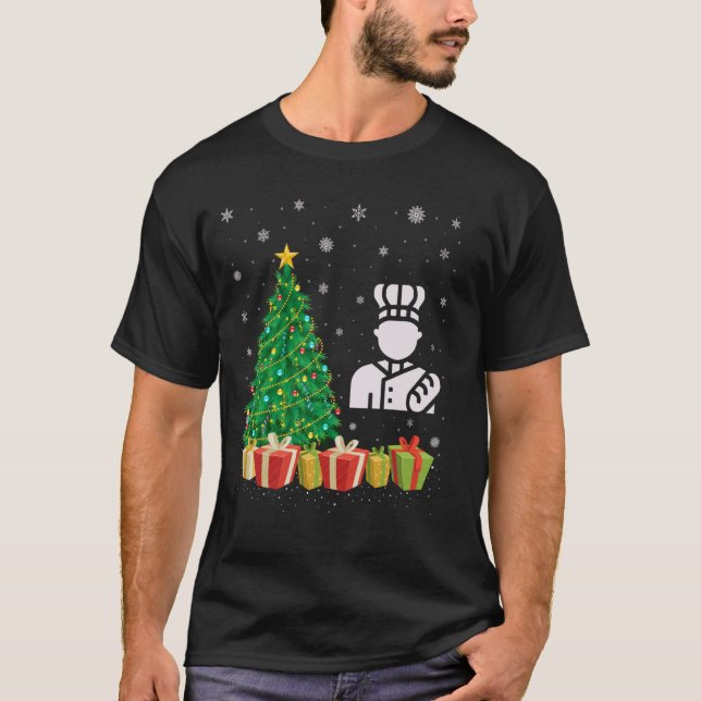 Camiseta Baker Xmas Tree Lighting Santa Hat Baker Natal (Frente)