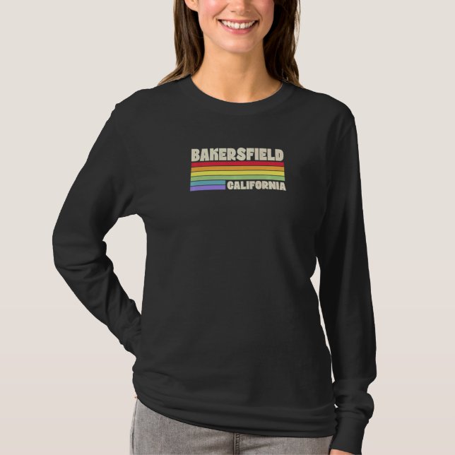 Camiseta Bakersfield California Pride Rainbow Flag Gay Prid (Frente)