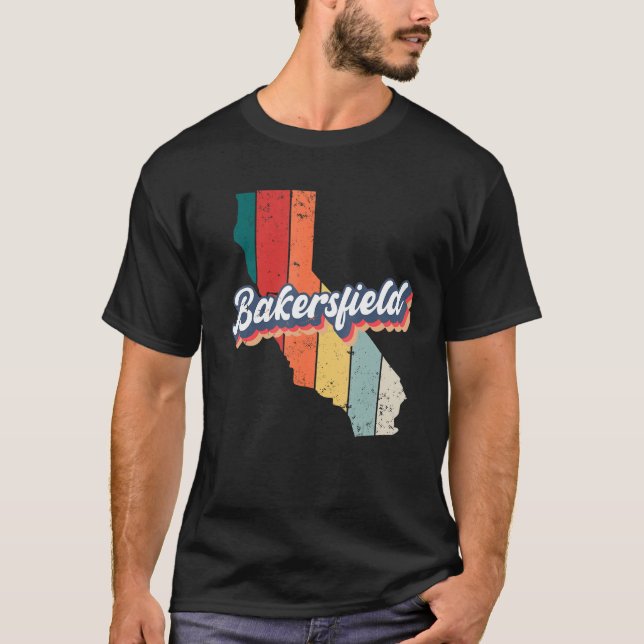 Camiseta Bakersfield City Retro Vintage Hometown Califórnia (Frente)