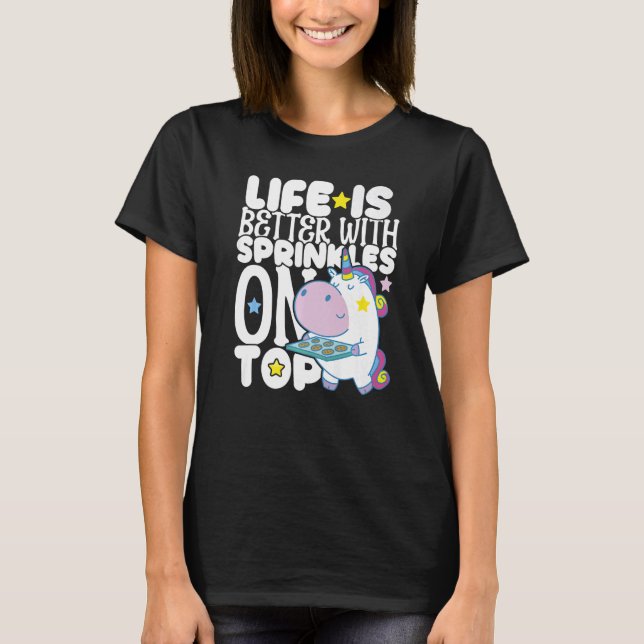 Camiseta Bakery Donut Better with Sprinkles Confectioner Ca (Frente)
