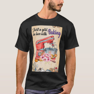 Camiseta Baking Apenas uma garota apaixonada por cozinhar