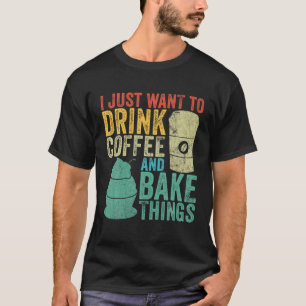 Camiseta Baking Baker Vintage Bebendo Engraçado Café Lover