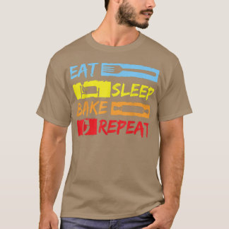 Camiseta Baking Chefs Comem Assar do Sono Repetir Torneiros