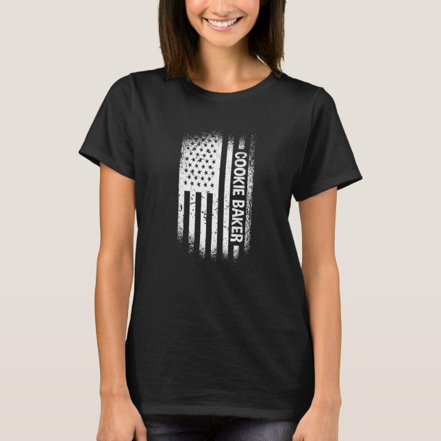 Camiseta Baking Cookie Baker Usa Flag Cookie (Frente)