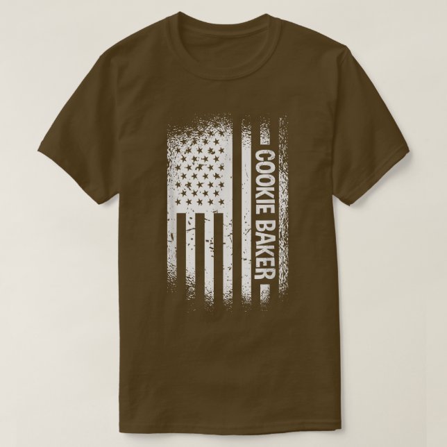 Camiseta Baking Cookie Baker USA Flag Cookie (Frente do Design)