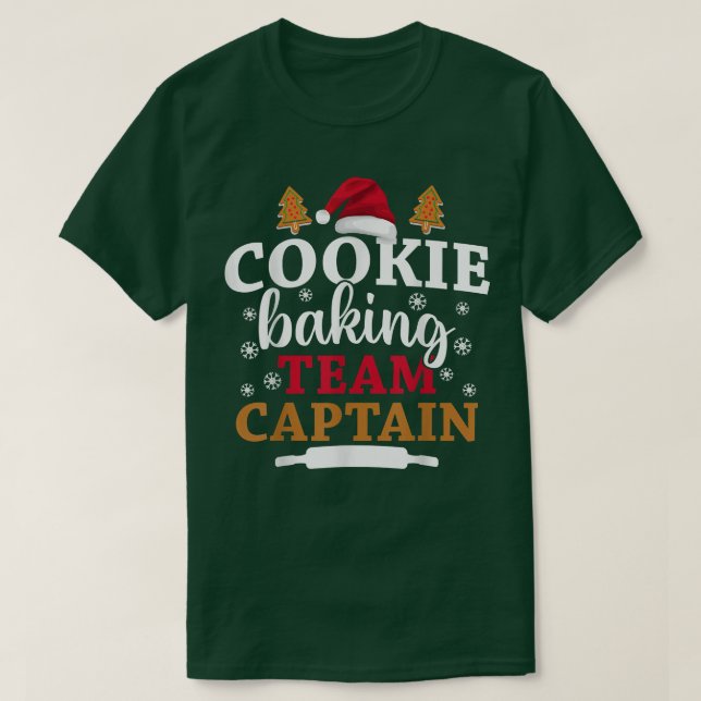 Camiseta Baking Crew Christmas Cookie Baking Team Captain  (Frente do Design)