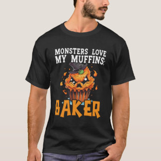 Camiseta Baking De Cupcake De Halloween Ou Tratar O Assar D