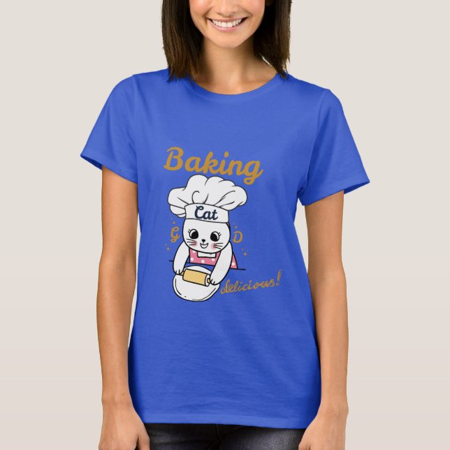 Camiseta Baking de Design-DELICIOSO - Banho-Gato-Gato (Frente)