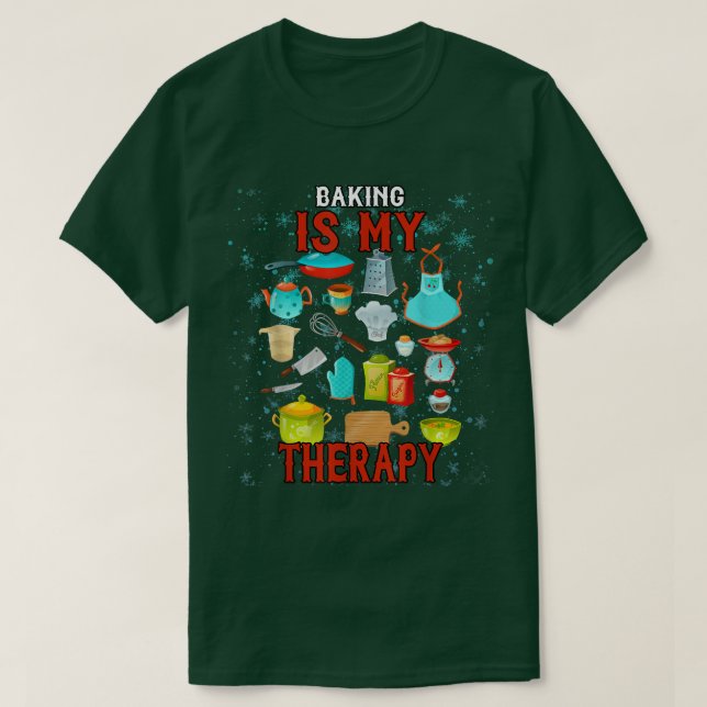 Camiseta Baking É Minha Grafia De Humor Terapêutico (Frente do Design)