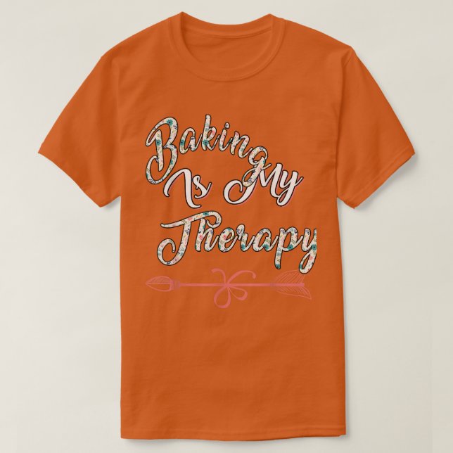 Camiseta Baking é minha Piada sarcástica de terapia (Frente do Design)